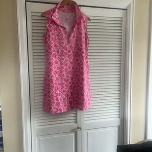 Pink and White Sleeveless Dress